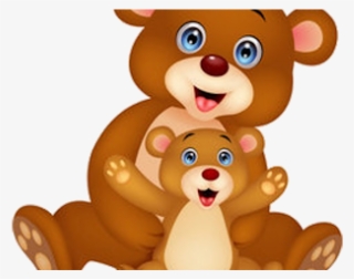 Cute Bear Clipart - Mother And Baby Bear Cartoon #8584399