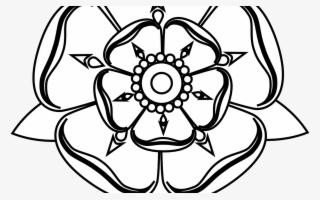 Black And White Rose Clipart - Tudor Rose Clip Art #8587137