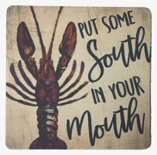 Put Some South In Your Mouth® Crawfish Coaster Louisiana - American Lobster #8587786