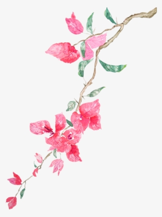 Bleed Area May Not Be Visible - Bougainvillea Watercolor #8588980