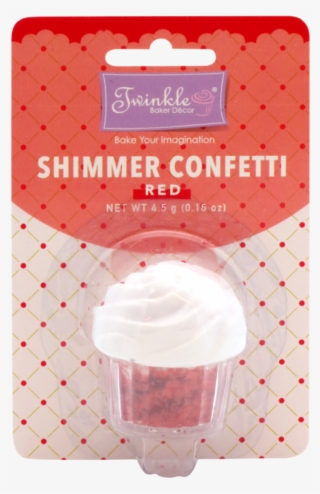Red Shimmering Confetti - Birthday Candle #8590597