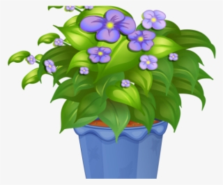 Flowerpots Clipart Flower Bed - Flower In Pot Png #8591236