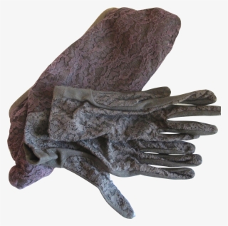 Vintage Black Lace Gloves And Clutch Purse - Sculpture #8594632