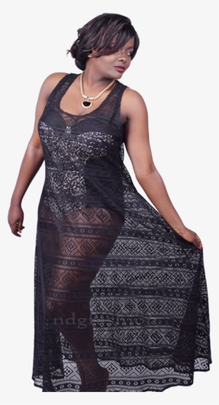 95 Maxi Racerback Coverup Black Lace Front - Photo Shoot #8594781