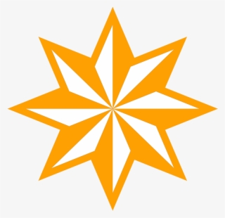 8-pointed Star Orange - 8 Point Star Clipart #8595965