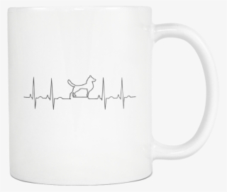 Heart Beat Graph Dog Print White 11oz Mug - Coffee Cup #8596919