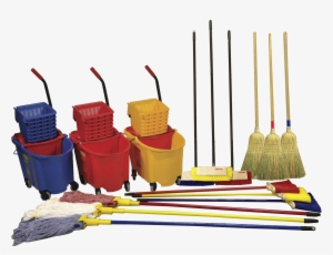 Cleaning Supplies Clipart - Brooms And Mops Png #860144