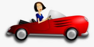 Brunette Female Driver Banner Free Stock - Woman Driving Clipart #862840