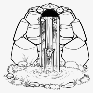 28 Collection Of Line Drawing Of Waterfall - Line Art Waterfall #863965