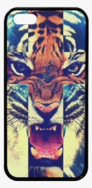 Tiger Head Cross Pattern Rubber Case For Iphone 5/5s - Marcelo Burlon Wallpaper Hd #863991