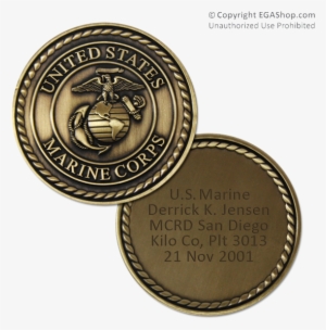 Custom Engraved Coin With Marine Corps Crest - United States Marine Corps #865215
