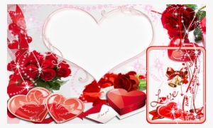 Valentine Frames Png Transparent Stock - Double Heart Photo Frame #865465