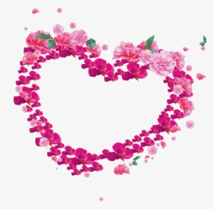 Flower Heart Frame Png And For Free - Flower Heart Png Vector #865494