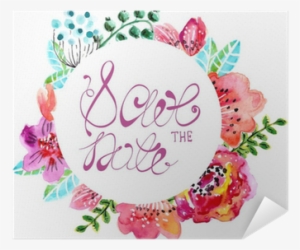 Watercolor Floral Frame For Wedding Invitation Poster - Alpha Chi Omega #865519