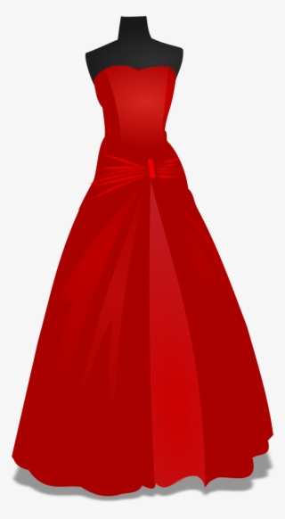 Red Wedding Gown Clip Art At Clker - Gown Clipart - Free Transparent ...