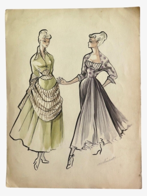 Clipart Transparent Stock Drawing Fashions Victorian - Watercolor Painting #866212