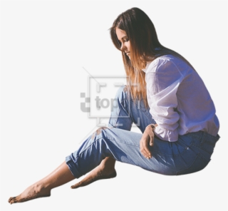Woman Sitting In The Sand - Woman Sitting Png #867892