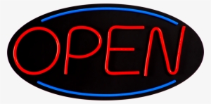 Oval Red & Blue Led Open Sign With 8 Modes And 10 Speed - Neon #868438