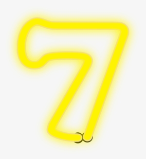 Neon, 7, Lights, Number, Yellow, Electric - Numero 7 Neon Png #868508
