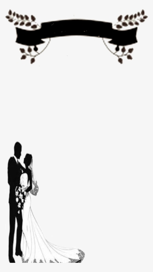 Black & White Bride And Groom - Bridal Couple - Dog Tag Necklace #868824