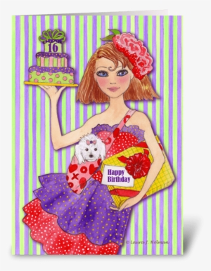 Happy Birthday Sweet Sixteen Greeting Card - Birthday #868848