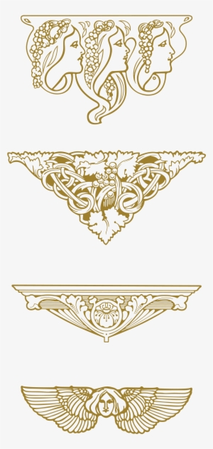 Image Stock Nouveau Ornaments Transprent Png Free Download - Art Nouveau Vector Art #868936