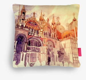 Venzia Cushion Designed By Maja Wronska - Watercolour Architecture #869082