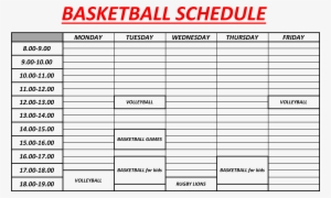 Basketball Court Schedule - Beyond The Rules Of The Road #869212