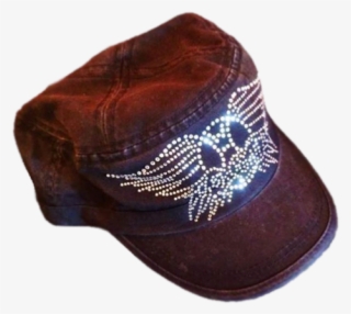Women's Distressed Military-style Bling Cadet Cap - Baseball Cap #8601757