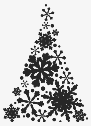 Snowflake Christmas Tree Stamp - Christmas Vinyl Decals #8604271
