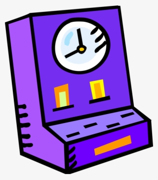 Vector Illustration Of Punch Clock Or Time Clock Tracks #8604739