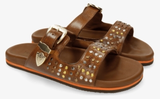 Sandals Helen 4 Tan Rivets Multi - Slide Sandal #8607188