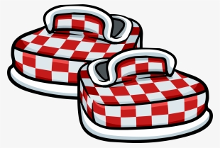 Red Checkered Shoes - Zapatos De Club Penguin #8611902