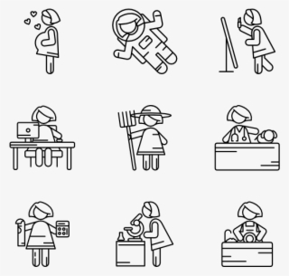 Women - Shapes In Cartoon In Black And White #8612566