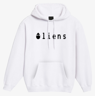 Image Of Aliens White Hoodie - Distrikt Norrebro Hoodie Wit #8614931