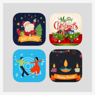 Christmas With Night Party Stickers 4 - Cartoon #8615863