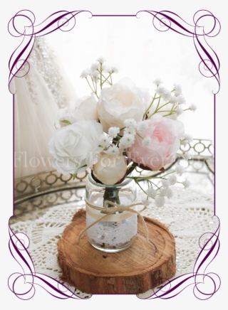 Blush Pastel Short Table Posy Flowers For Ever After - Cake With Red Roses #8616511