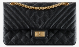 55 Flap Bag, Grained Calfskin & Gold Metal-black - Wallet #8616785