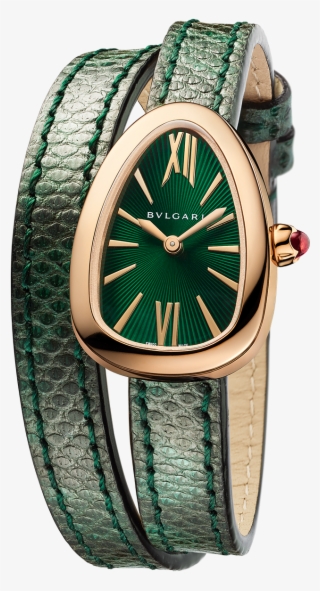 Serpenti Watch Watch Rose Gold Green - Bulgari Serpenti Watch Leather #8618706