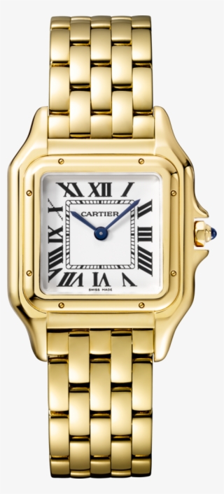 Panthère De Cartier Watch Medium Model, Yellow Gold - Cartier Gold And Silver Watch #8619347