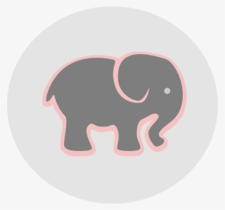 Grey Elephant With Pink In Circle Clip Art At Clker - Transparent Pink ...