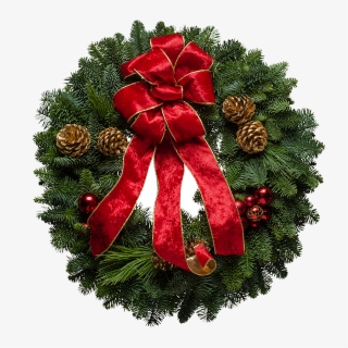 Crimson Delight Wreath The Fancy Red Ribbon Is Lined - Christmas Ornament #8621229