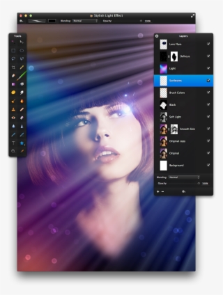 Move The Controller Far To The Top Right - Colour Effects Png Girl #8621922