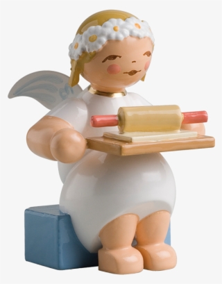 Marguerite Angel, Sitting, With Rolling Pin And Cookie - Wendt & Kühn Margeritenengel Sitzend Mit Teigrolle #8622094