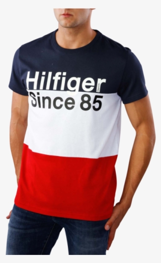Tommy Jeans Crew Neck T-shirt Salsa/multi - Tommy Hilfiger Since 85 #8622526