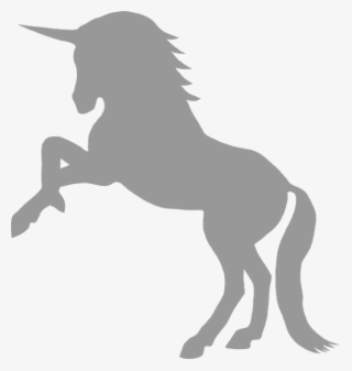 Unicorn, Gray, Myth, Mythological, Creature, Silhouette - Unicorn Silhouette Png #8624920