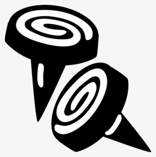 Vector Illustration Of Push Pin Or Thumb Tack Fastens - Emblem #8626035