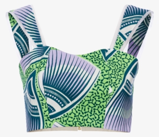 Coral Green Crop Top #8628947