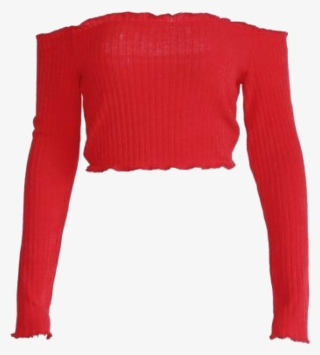 Red Off The Shoulder Crop Top Polyvore Moodboard Filler - Red Long Sleeve Turtleneck #8628985