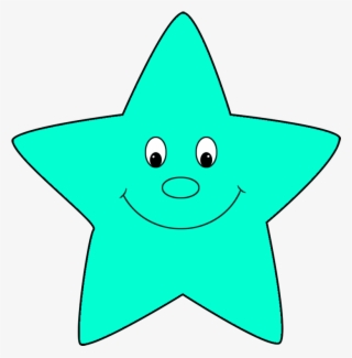 Turquoise Cartoon Star - Cartoon #8630013
